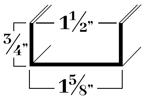 C21226; For 1½ in. 3/4x 1-5/8x 1/16