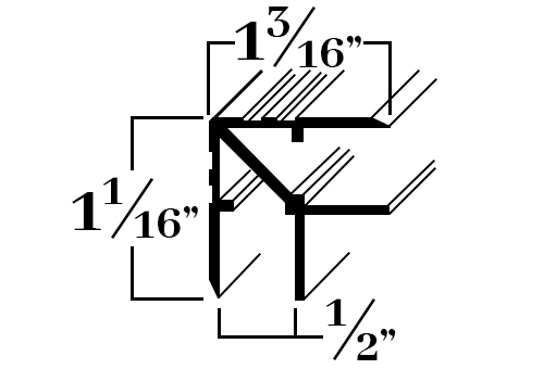 G500; Corner for 1/2 in