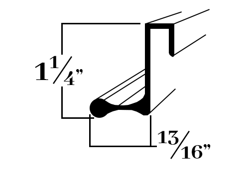 D4422; Solid Aluminum Door Pull for 1/4″ Glass