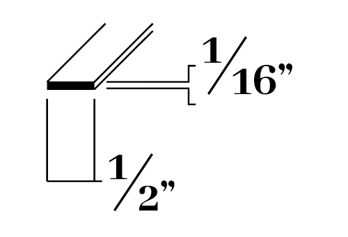 B208; 1/2 x 1/16 in