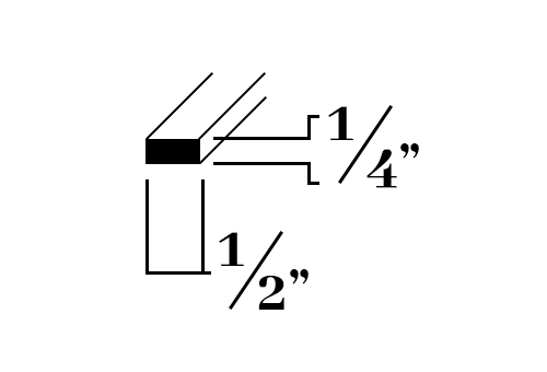 B808; 1/2 x 1/4 in