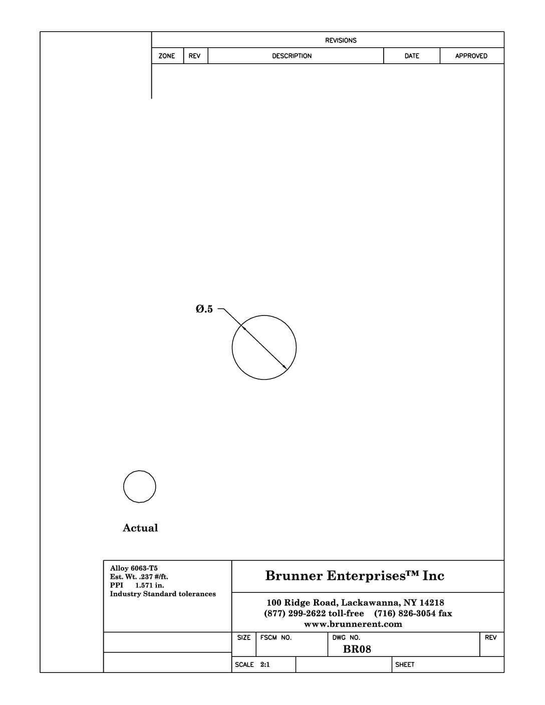 BR08; 1/2 in Round Rod