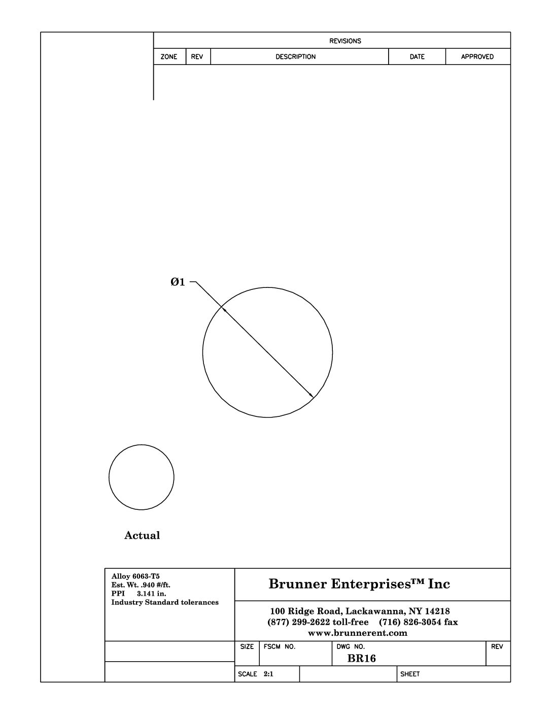 BR16; 1 in Round Rod