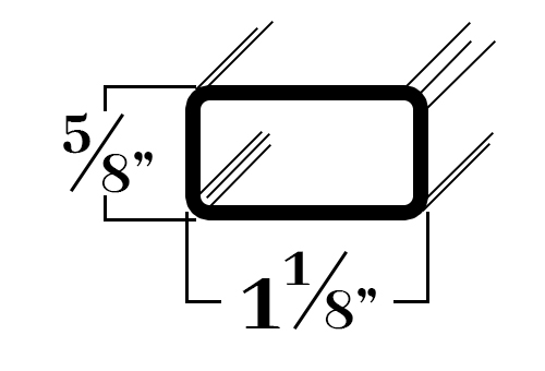 S10182; 5/8x 1 1/8 Rectangular Tube