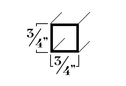 S122; 3/4x .062 Square Tube