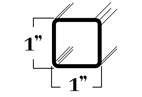 S162R; 1 in. Square Tube for Nylon Connectors