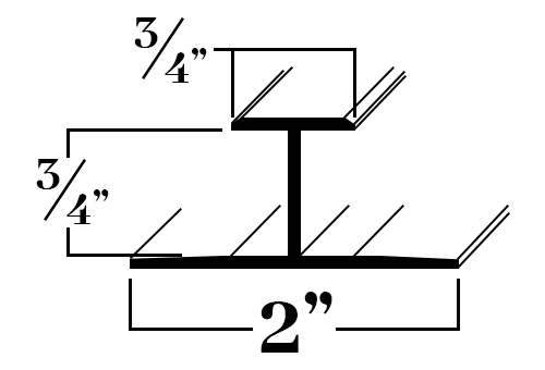 G751; Division Bar for 3/4 in. 3/4 in. Face