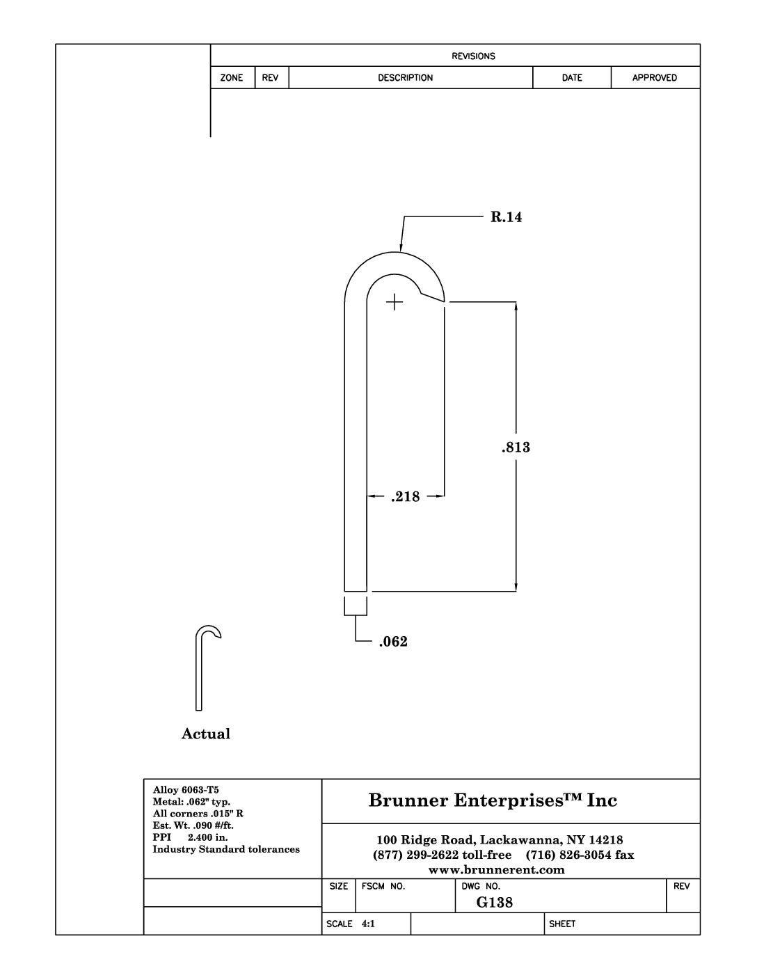 G138; 13/16 in. Under Lip Counter Top Edging – No Drip