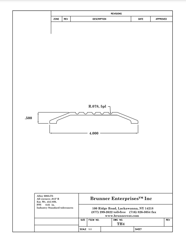 TH4; Threshold 4″ Wide